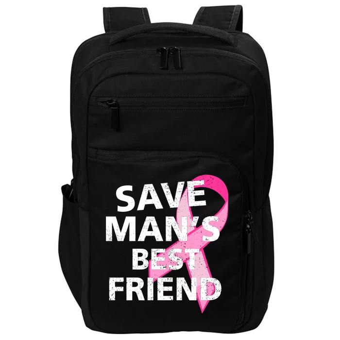 Save Man's Best Friend Breast Cancer Ribbon Impact Tech Backpack