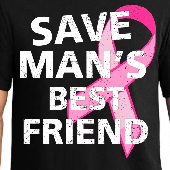 Save Man's Best Friend Breast Cancer Ribbon Pajama Set