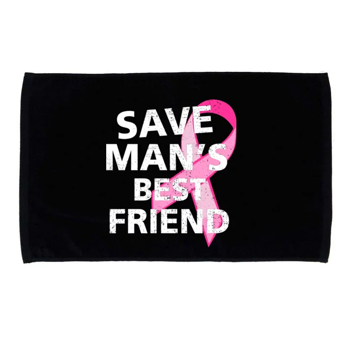 Save Man's Best Friend Breast Cancer Ribbon Microfiber Hand Towel