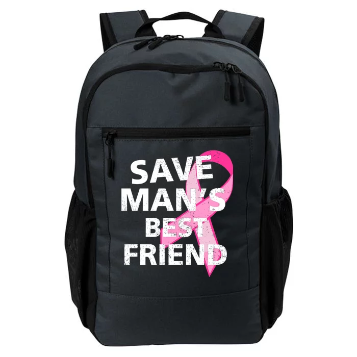 Save Man's Best Friend Breast Cancer Ribbon Daily Commute Backpack