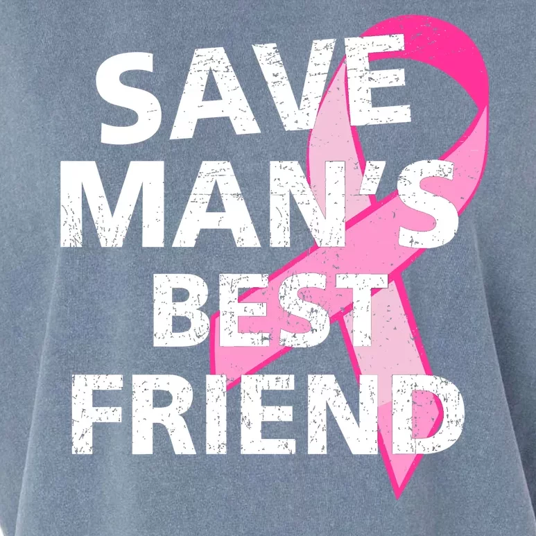 Save Man's Best Friend Breast Cancer Ribbon Garment-Dyed Women's Muscle Tee