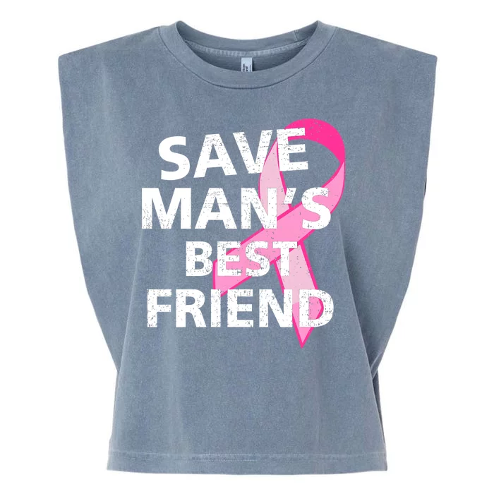 Save Man's Best Friend Breast Cancer Ribbon Garment-Dyed Women's Muscle Tee