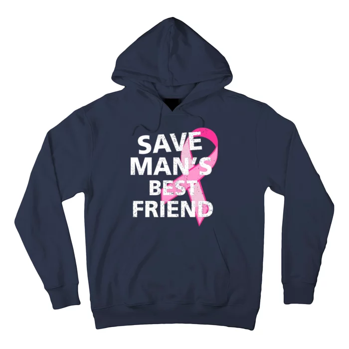 Save Man's Best Friend Breast Cancer Ribbon Hoodie