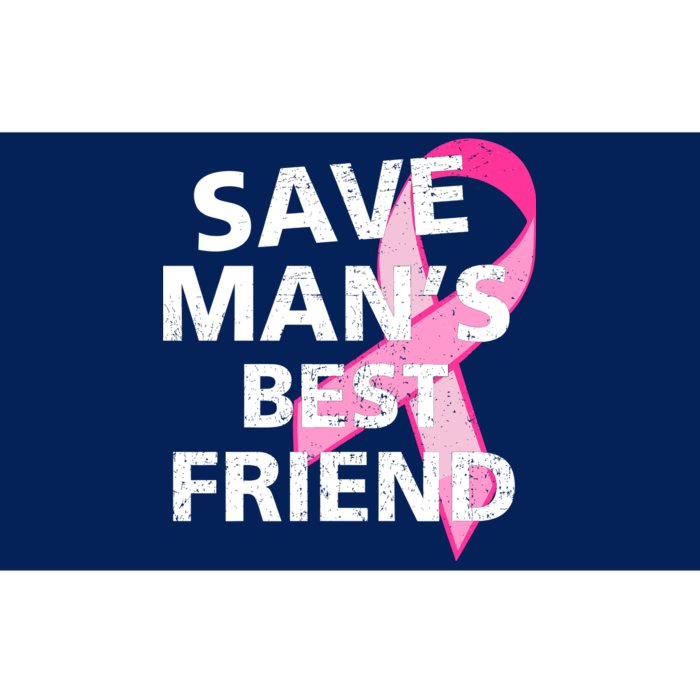 Save Man's Best Friend Breast Cancer Ribbon Bumper Sticker