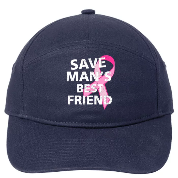 Save Man's Best Friend Breast Cancer Ribbon 7-Panel Snapback Hat