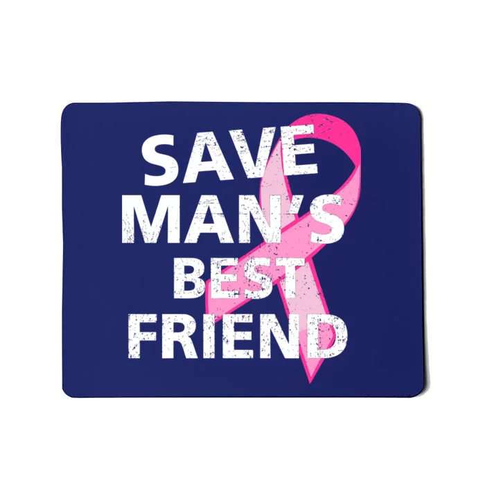 Save Man's Best Friend Breast Cancer Ribbon Mousepad