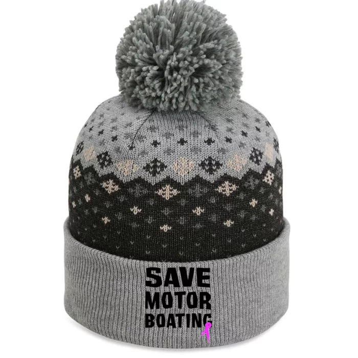 Save Motor Boating Breast Cancer The Baniff Cuffed Pom Beanie