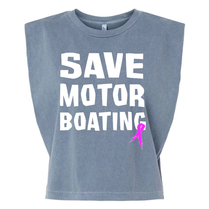 Save Motor Boating Breast Cancer Garment-Dyed Women's Muscle Tee