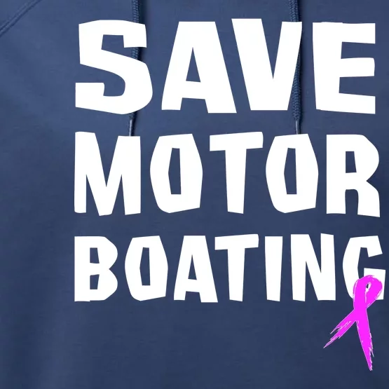 Save Motor Boating Breast Cancer Performance Fleece Hoodie