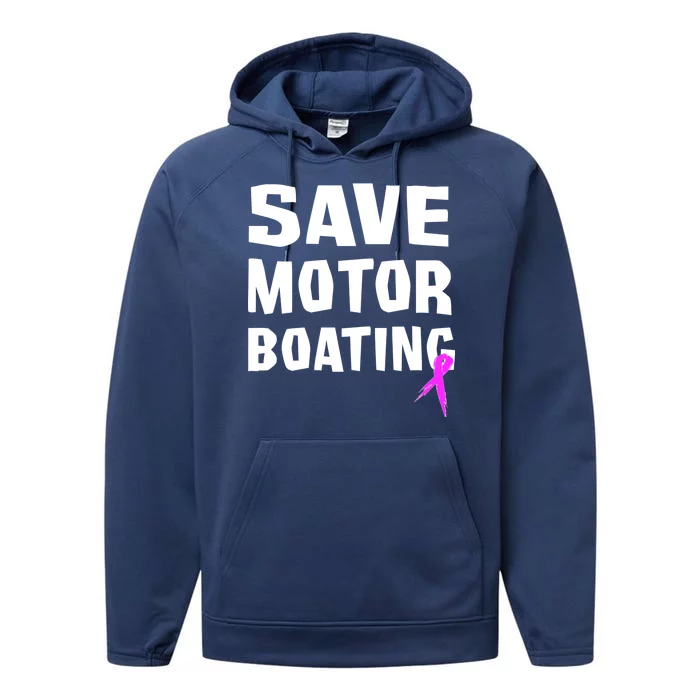 Save Motor Boating Breast Cancer Performance Fleece Hoodie