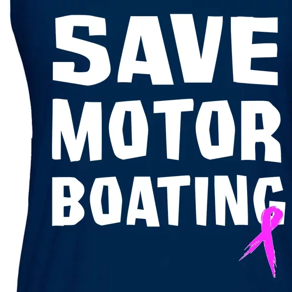 Save Motor Boating Breast Cancer Ladies Essential Flowy Tank