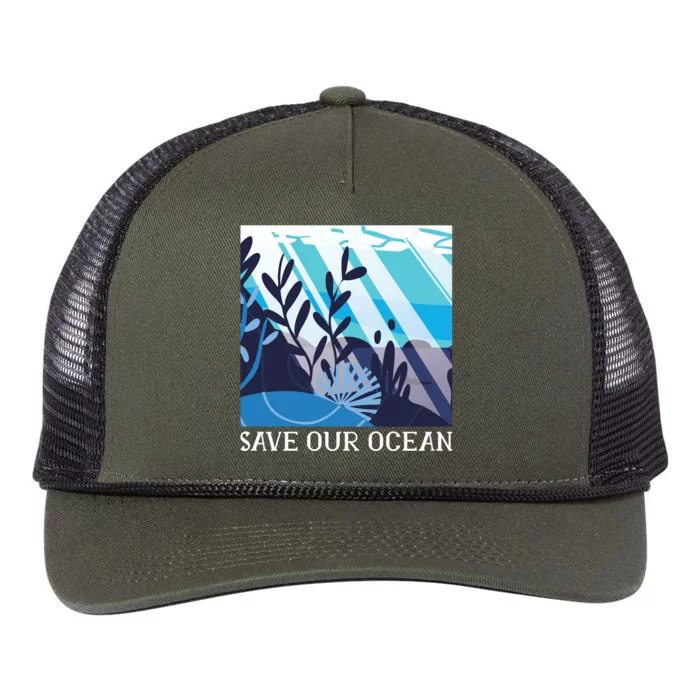 Save Our Ocean Retro Rope Trucker Hat Cap