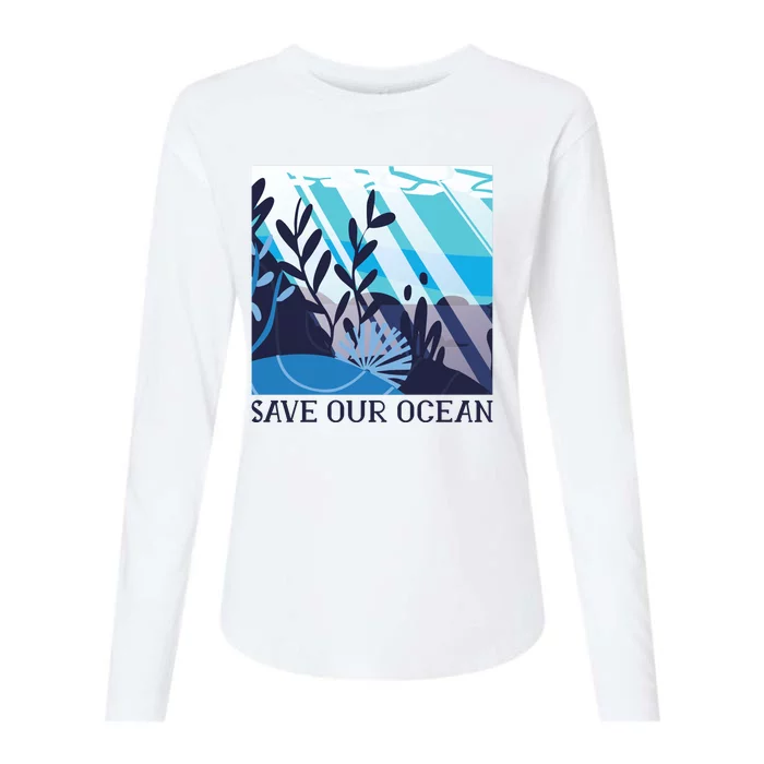 Save Our Ocean Womens Cotton Relaxed Long Sleeve T-Shirt