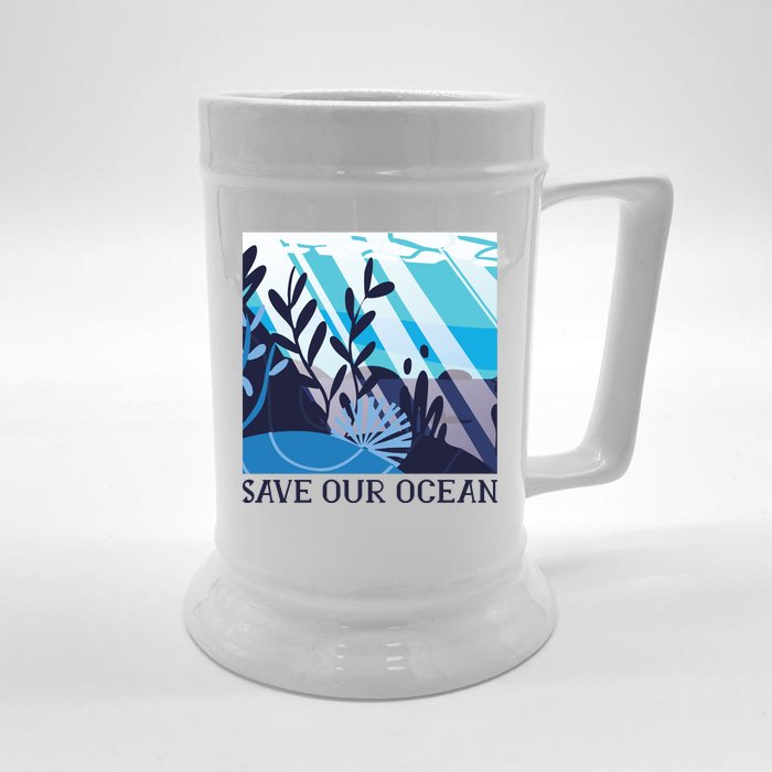 Save Our Ocean Front & Back Beer Stein