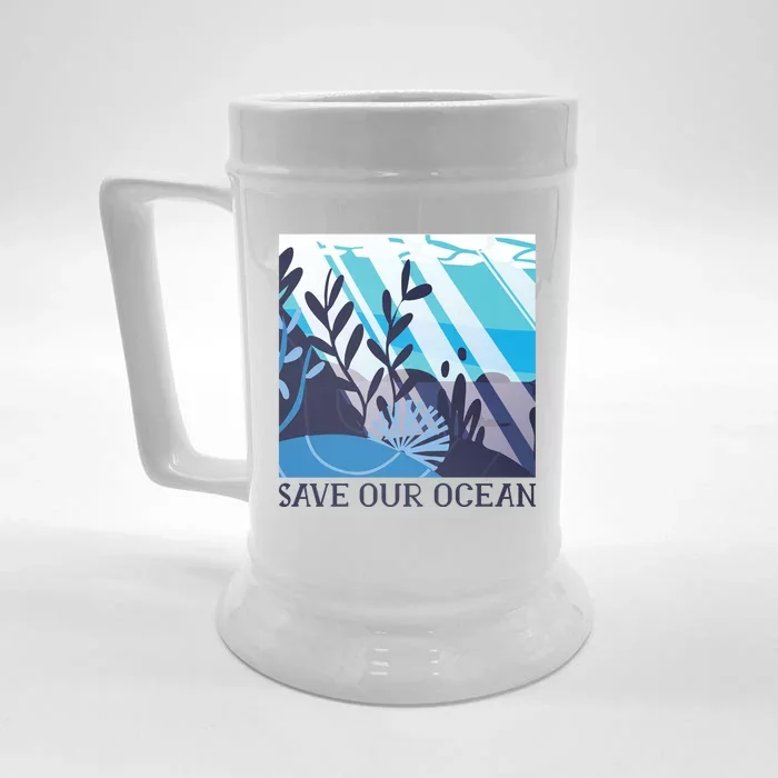 Save Our Ocean Front & Back Beer Stein