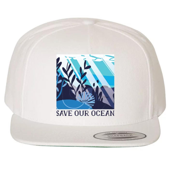 Save Our Ocean Wool Snapback Cap