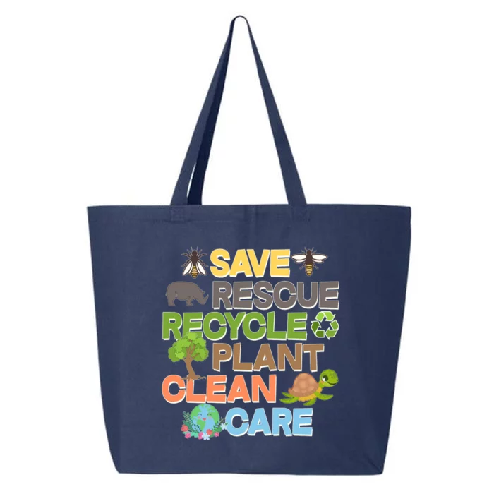 Save Rescue Recycle Plant Clean Care Earth Day 25L Jumbo Tote