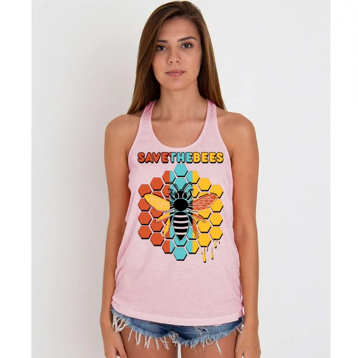 Save The Bees Women's Knotted Racerback Tank