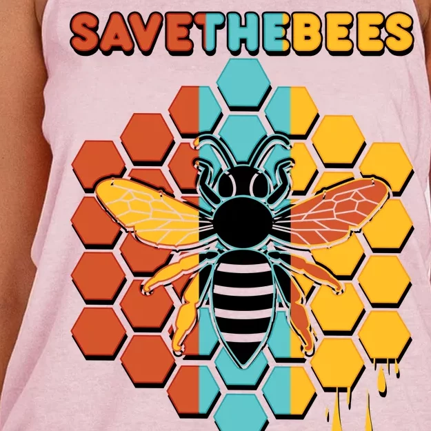 Save The Bees Women's Knotted Racerback Tank