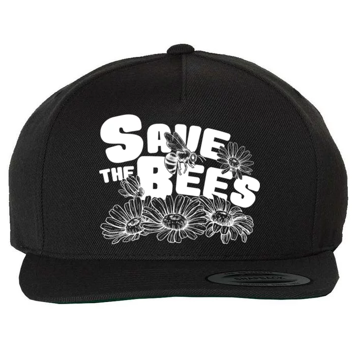 Save The Bees Floral Wool Snapback Cap