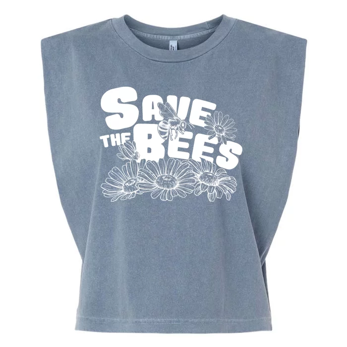 Save The Bees Floral Garment-Dyed Women's Muscle Tee