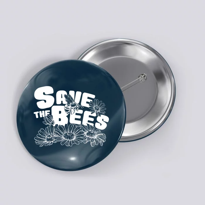 Save The Bees Floral Button