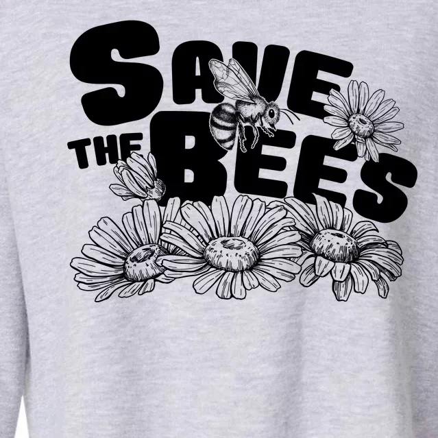 Save The Bees Floral Cropped Pullover Crew