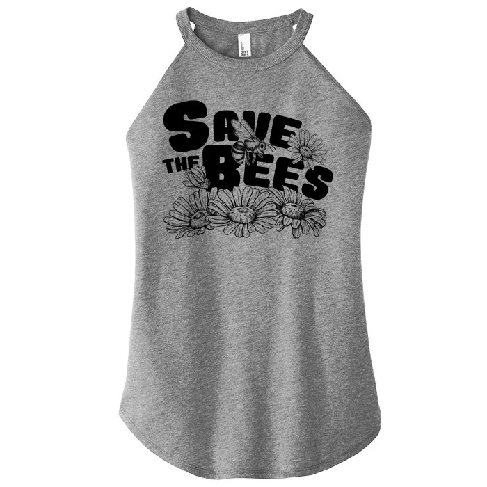 Save The Bees Floral Women’s Perfect Tri Rocker Tank