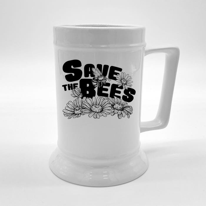 Save The Bees Floral Front & Back Beer Stein