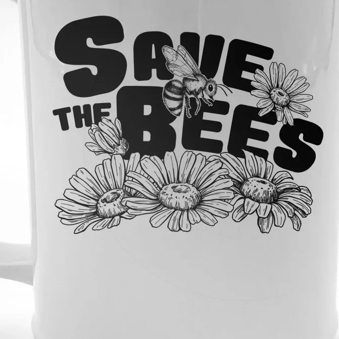 Save The Bees Floral Front & Back Beer Stein