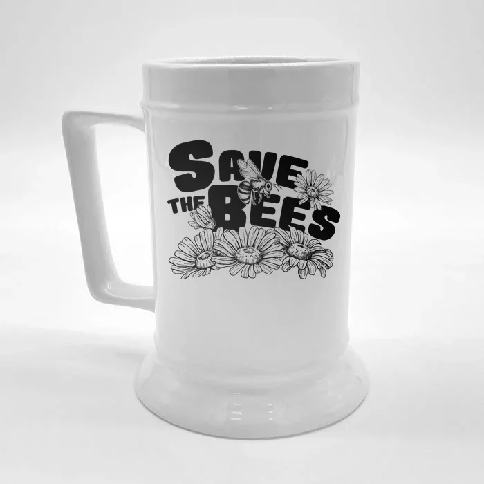 Save The Bees Floral Front & Back Beer Stein