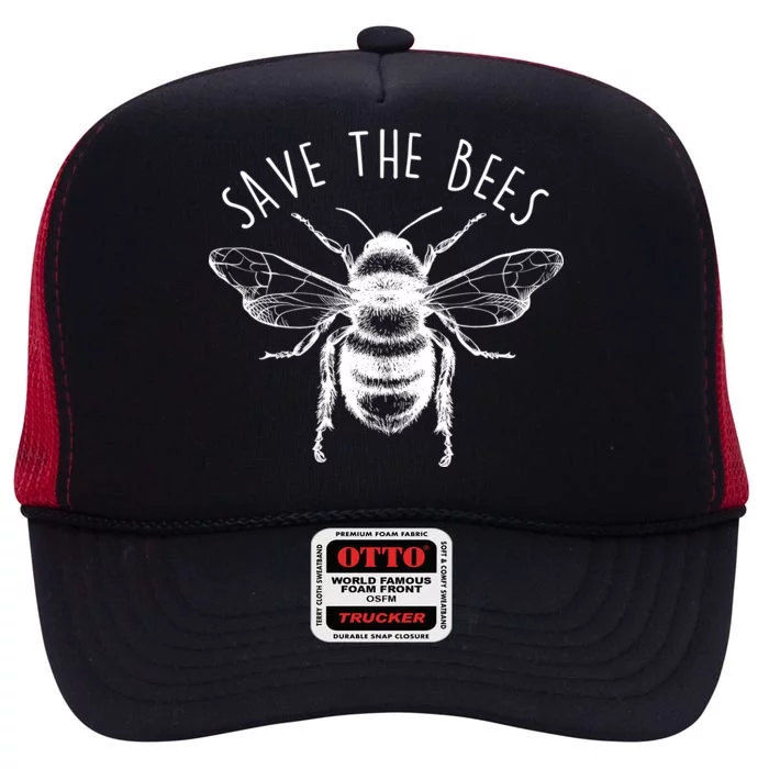 Save The Bees Vintage High Crown Mesh Trucker Hat