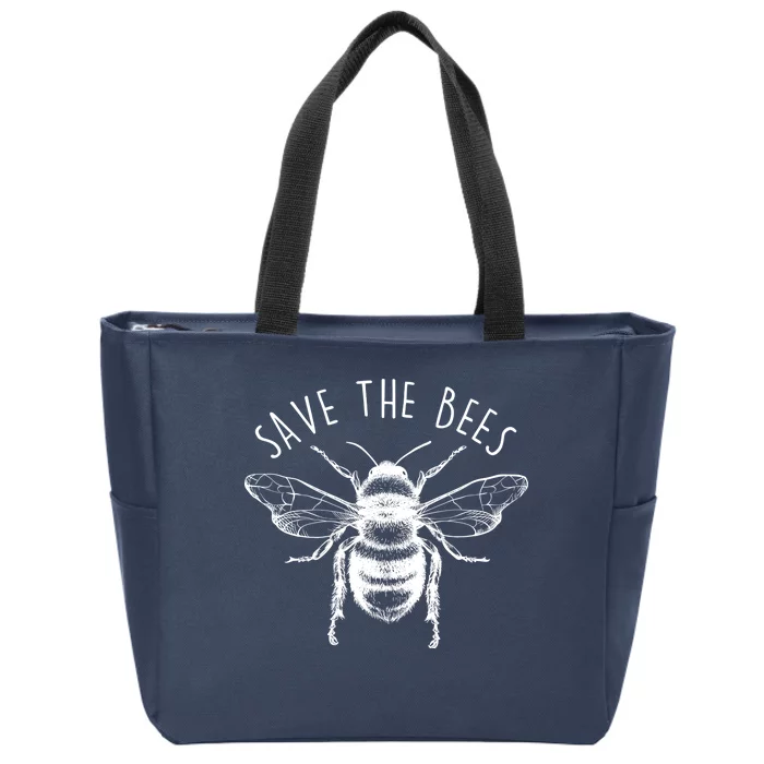 Save The Bees Vintage Zip Tote Bag