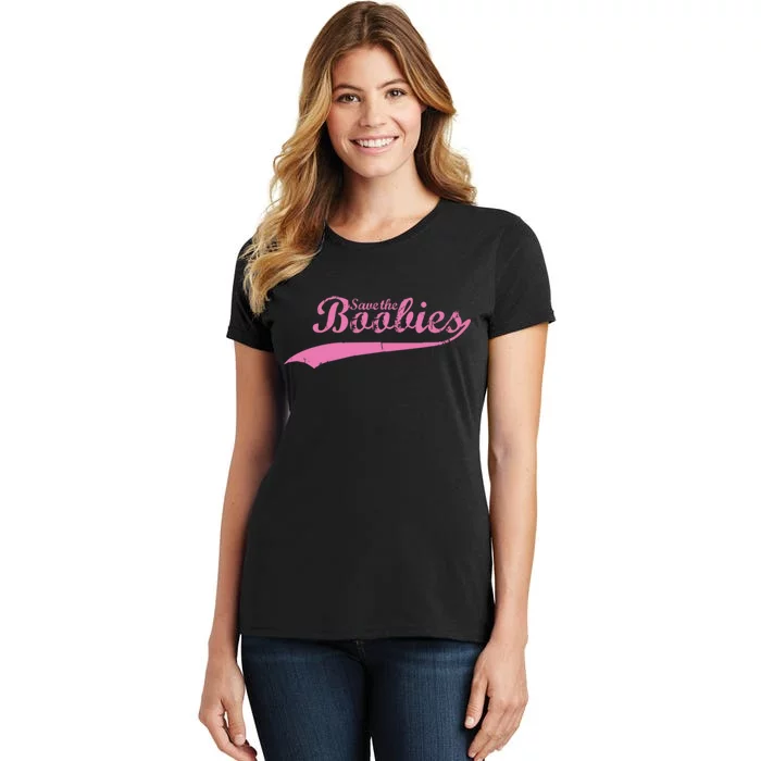 Save The Boobies Retro Breast Cancer Women's T-Shirt