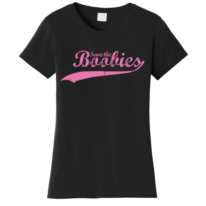 Save The Boobies Retro Breast Cancer Women's T-Shirt