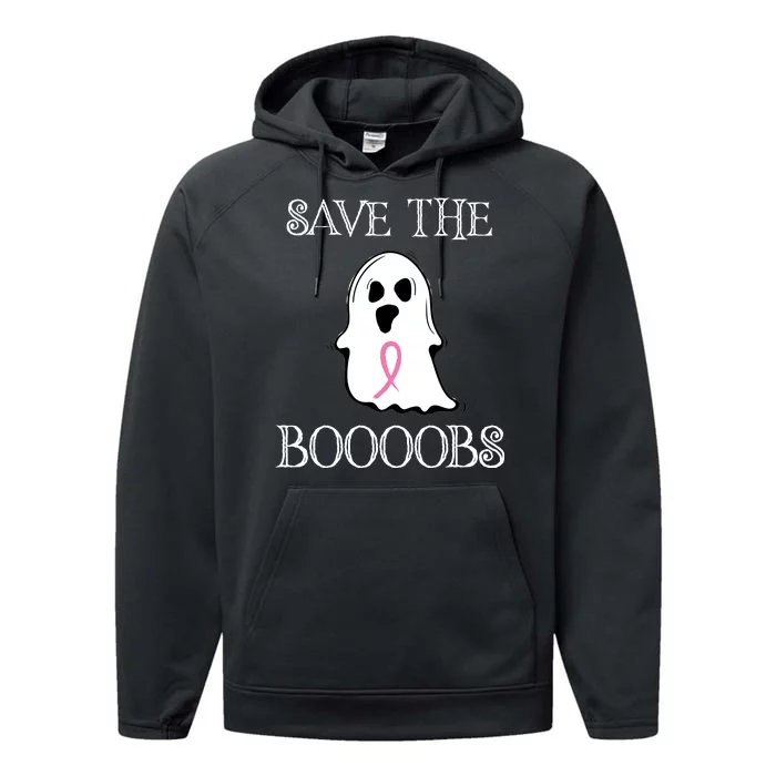 Save The Boooobs Breast Cancer Halloween Ghost Performance Fleece Hoodie