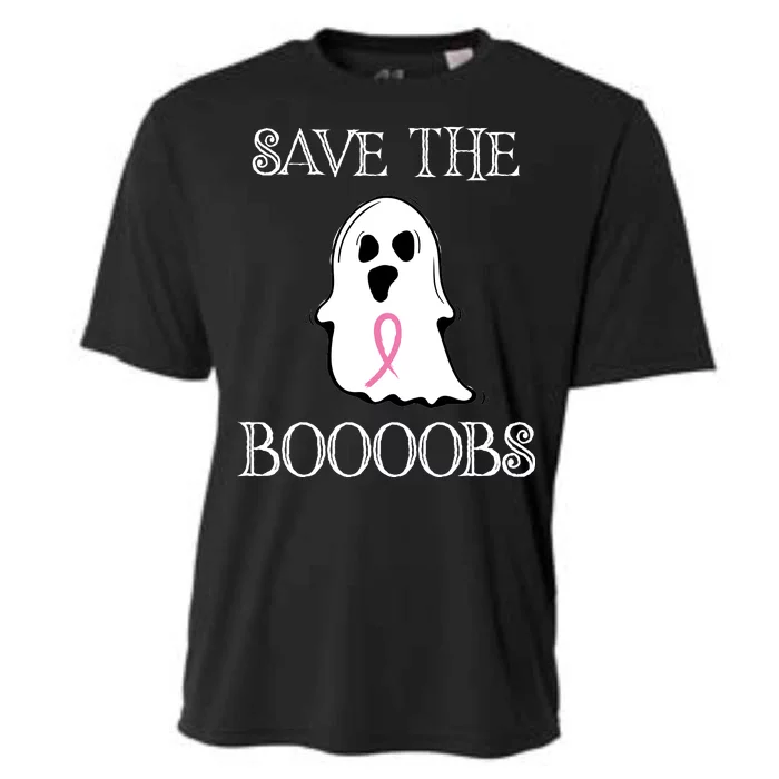 Save The Boooobs Breast Cancer Halloween Ghost Cooling Performance Crew T-Shirt