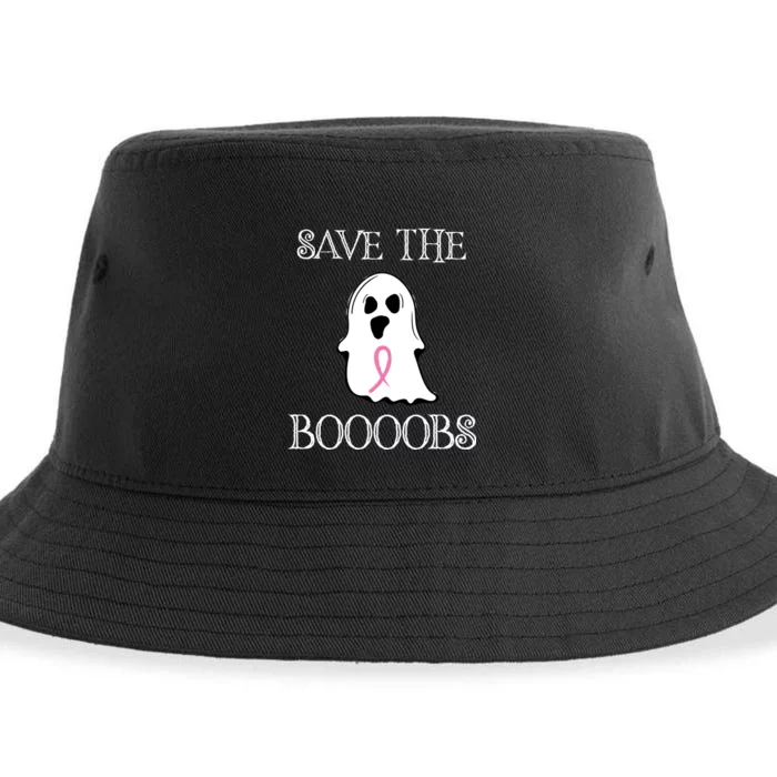 Save The Boooobs Breast Cancer Halloween Ghost Sustainable Bucket Hat