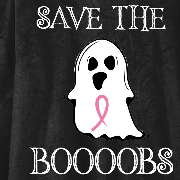 Save The Boooobs Breast Cancer Halloween Ghost Hooded Wearable Blanket