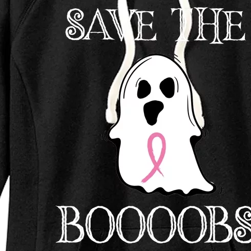 Save The Boooobs Breast Cancer Halloween Ghost Women's Fleece Hoodie