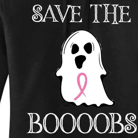 Save The Boooobs Breast Cancer Halloween Ghost Women's Pullover Hoodie