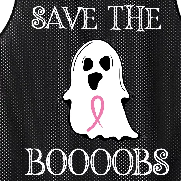 Save The Boooobs Breast Cancer Halloween Ghost Mesh Reversible Basketball Jersey Tank