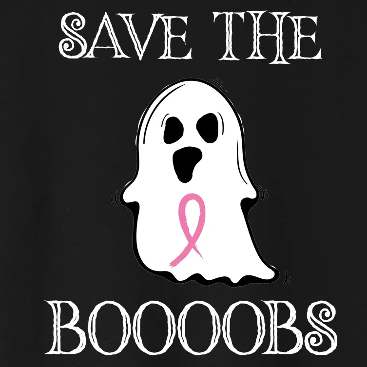 Save The Boooobs Breast Cancer Halloween Ghost Women's Crop Top Tee