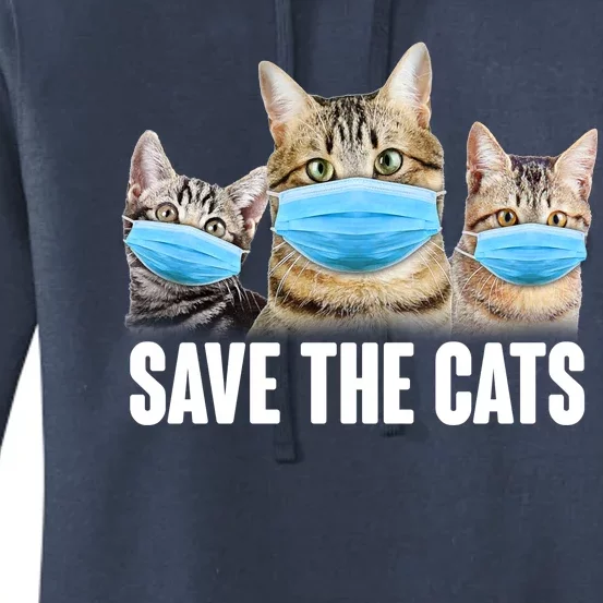 Save The Cats Face Mask Pandemic Women's Pullover Hoodie