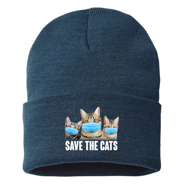 Save The Cats Face Mask Pandemic Sustainable Knit Beanie