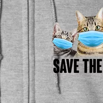 Save The Cats Face Mask Pandemic Full Zip Hoodie