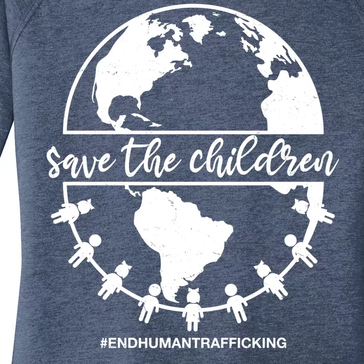 Save The Children End Human Trafficking Women's Perfect Tri Tunic Long Sleeve Shirt