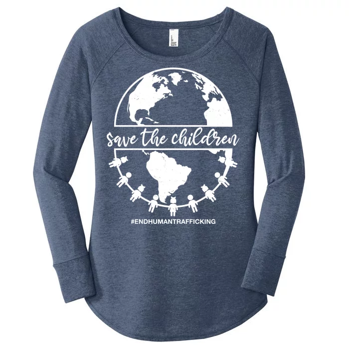 Save The Children End Human Trafficking Women's Perfect Tri Tunic Long Sleeve Shirt