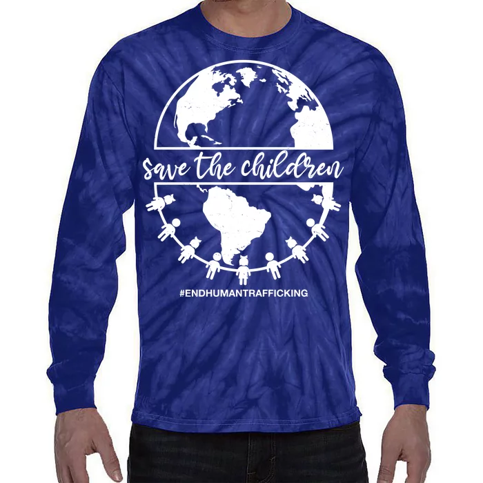 Save The Children End Human Trafficking Tie-Dye Long Sleeve Shirt