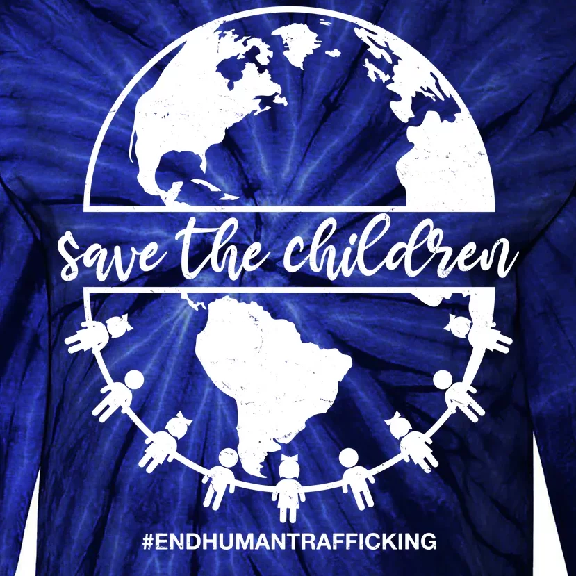 Save The Children End Human Trafficking Tie-Dye Long Sleeve Shirt